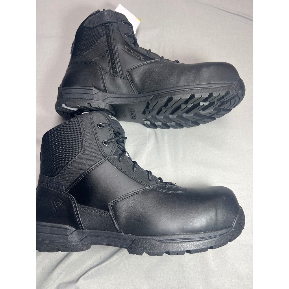 First Tactical Mens 6in Safety Composite Toe Side Zip Duty Boots Black 10.5